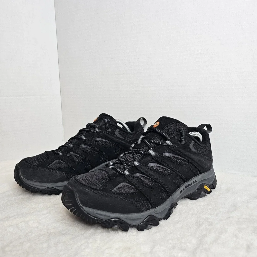 Merrell Moab 3 Black Night Leather Mesh Trail Hiking J035875 Men's Size 9 Wide